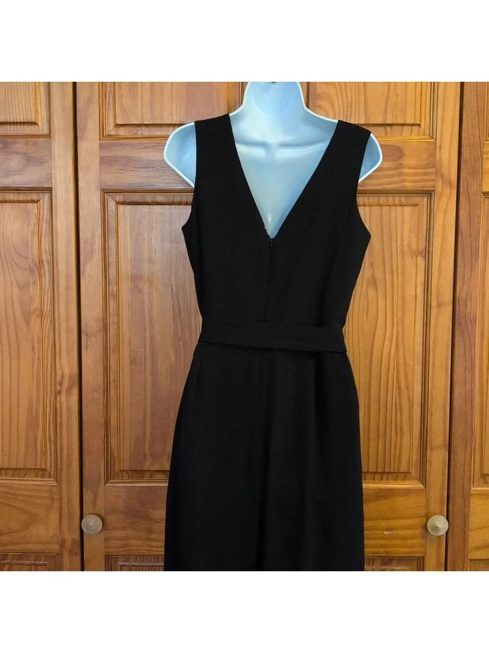Mud Pie Adelynn V Neck V Back Black Tank Jumpsuit Wide Leg S